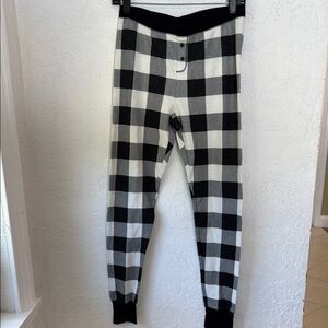 Black and White Checkered Pajama Bottoms Relaxed Fit